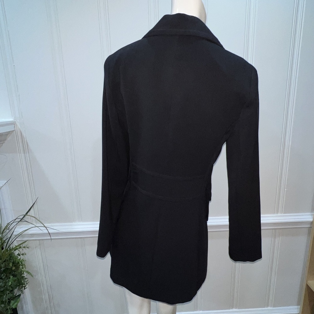 CAbi Black Long Button Coat #190 Womens Size 6 - Picture 3 of 8